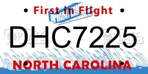 DHC7225 North Carolina License Plate