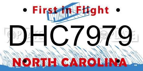 DHC7979 North Carolina License Plate