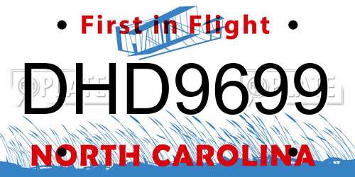 DHD9699 North Carolina License Plate