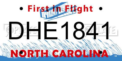 DHE1841 North Carolina License Plate