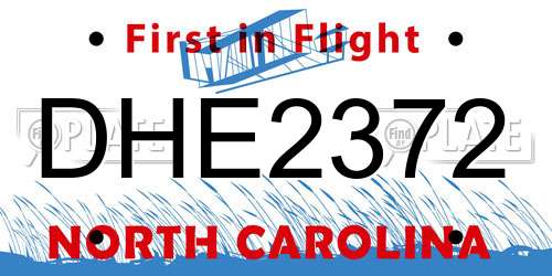 DHE2372 North Carolina License Plate