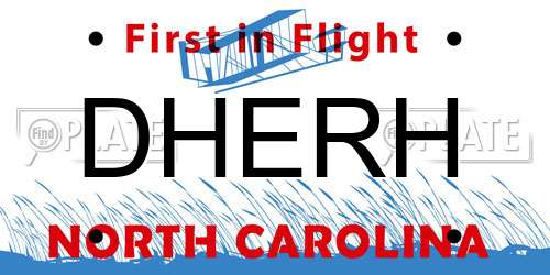 DHERH North Carolina License Plate