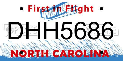 DHH5686 North Carolina License Plate