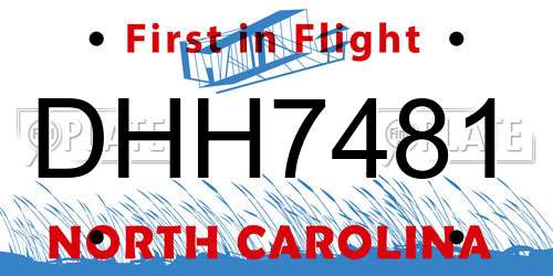 DHH7481 North Carolina License Plate