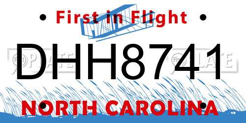 DHH8741 North Carolina License Plate