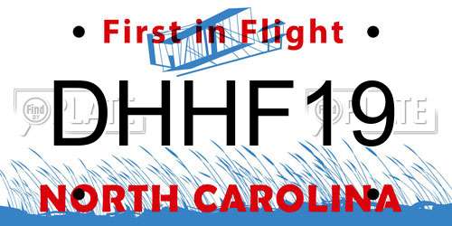 DHHF19 North Carolina License Plate