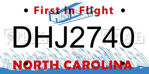 DHJ2740 North Carolina License Plate
