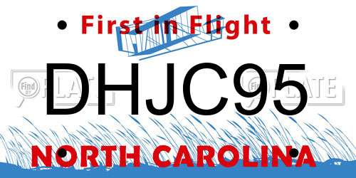 DHJC95 North Carolina License Plate