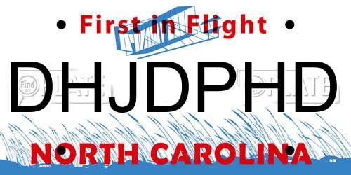 DHJDPHD North Carolina License Plate