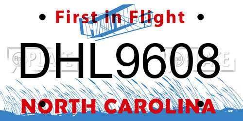 DHL9608 North Carolina License Plate