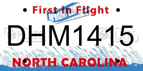 DHM1415 North Carolina License Plate