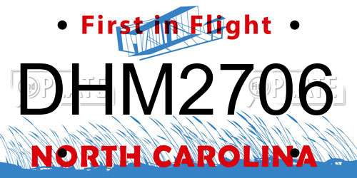 DHM2706 North Carolina License Plate
