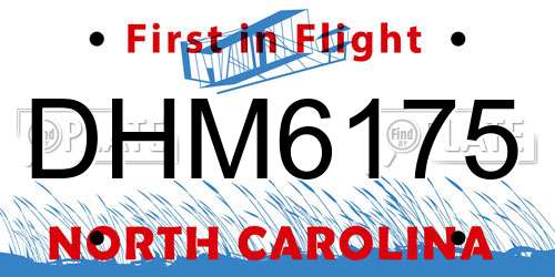 DHM6175 North Carolina License Plate