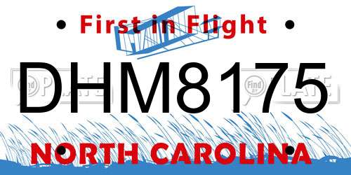 DHM8175 North Carolina License Plate