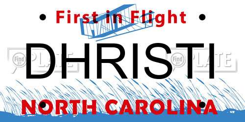 DHRISTI North Carolina License Plate