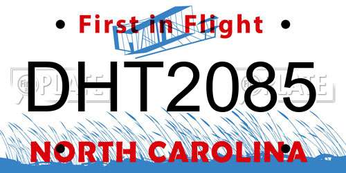 DHT2085 North Carolina License Plate