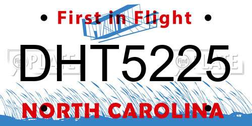 DHT5225 North Carolina License Plate