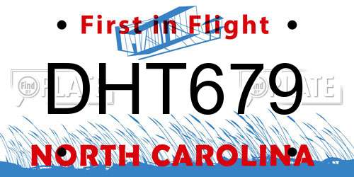 DHT679 North Carolina License Plate