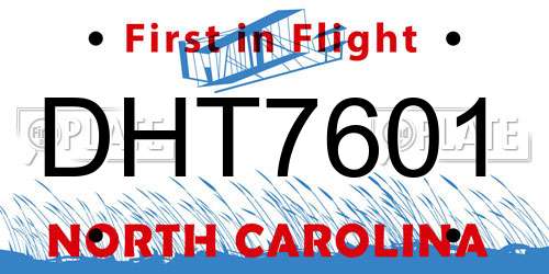 DHT7601 North Carolina License Plate