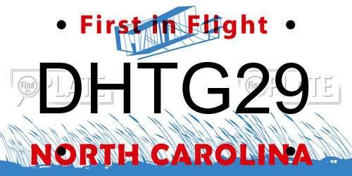 DHTG29 North Carolina License Plate