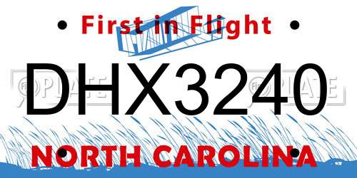 DHX3240 North Carolina License Plate