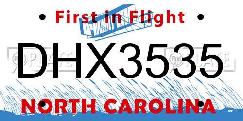 DHX3535 North Carolina License Plate