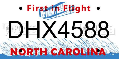 DHX4588 North Carolina License Plate