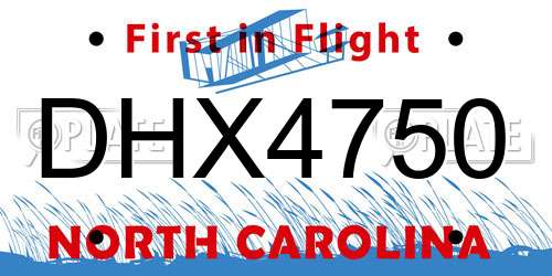 DHX4750 North Carolina License Plate