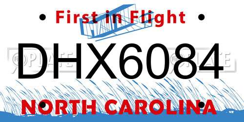 DHX6084 North Carolina License Plate