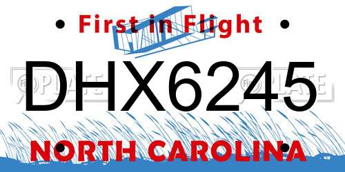 DHX6245 North Carolina License Plate