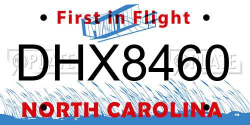 DHX8460 North Carolina License Plate