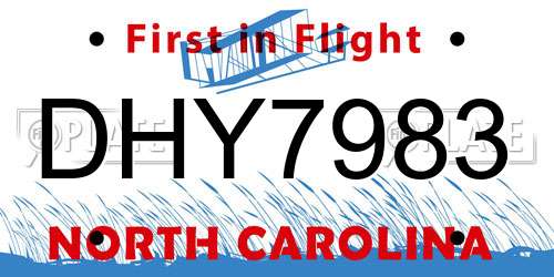 DHY7983 North Carolina License Plate