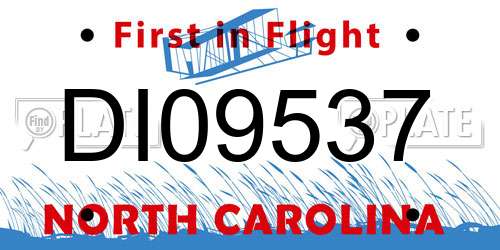 DI09537 North Carolina License Plate