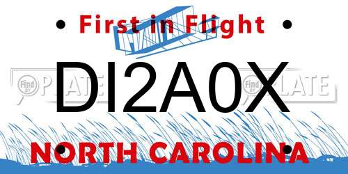 DI2A0X North Carolina License Plate