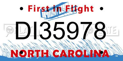 DI35978 North Carolina License Plate