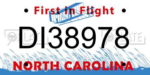 DI38978 North Carolina License Plate