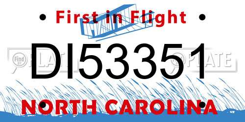 DI53351 North Carolina License Plate