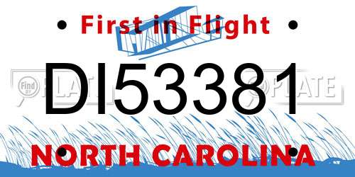 DI53381 North Carolina License Plate
