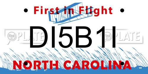 DI5B1I North Carolina License Plate