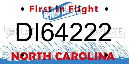 DI64222 North Carolina License Plate