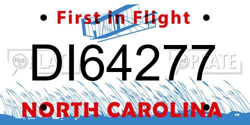 DI64277 North Carolina License Plate