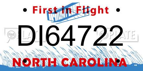 DI64722 North Carolina License Plate