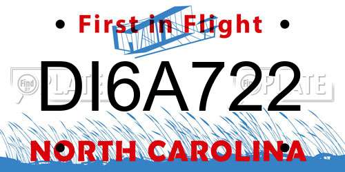 DI6A722 North Carolina License Plate
