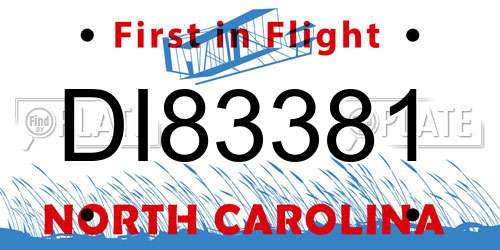 DI83381 North Carolina License Plate