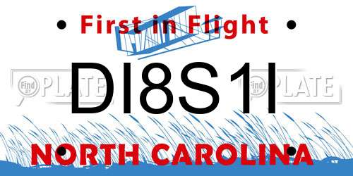 DI8S1I North Carolina License Plate