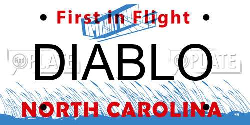 DIABLO North Carolina License Plate
