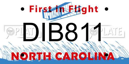 DIB811 North Carolina License Plate