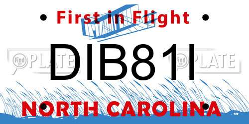 DIB81I North Carolina License Plate