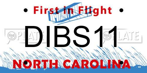 DIBS11 North Carolina License Plate