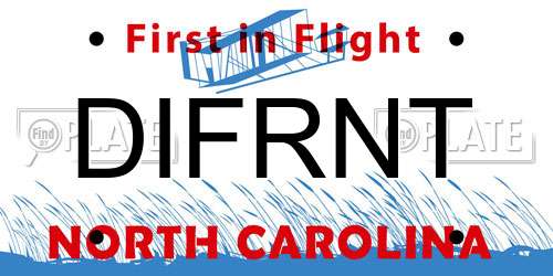 DIFRNT North Carolina License Plate